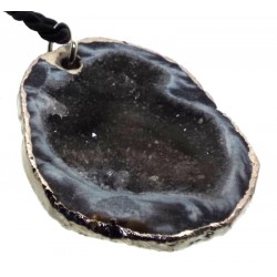 Agate Geode Electroplated Pendant 04
